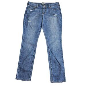 Old Navy Diva Bootcut Jeans Womens 8 Blue Wash Mid Rise Distressed Stretch Denim